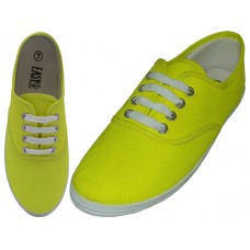 S324L-Neon-Y - Wholesale Women's "EasyUSA" Comfortable Casual Canvas Lace Up Shoes ( *Neon Yellow Color )